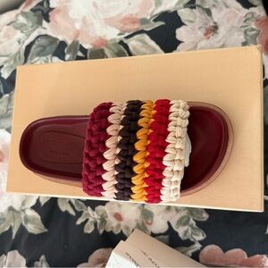 MARINA Multicolor Knitted Slippers with Zigzag Pattern